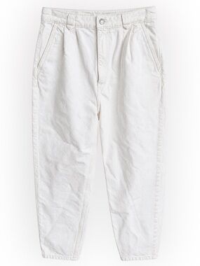 & Other Stories High-Waist White Denim Girlfriend Tapered Jeans Size 6 (EU 36)